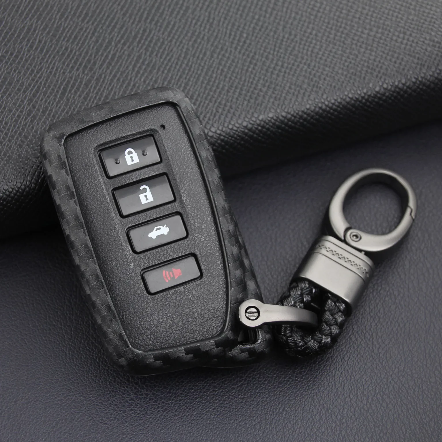 Car Key Fob Chain Case Cover Accessories For Lexus IS ES NX RX GS LX RC 200 250 300 350 Carbon Fiber
