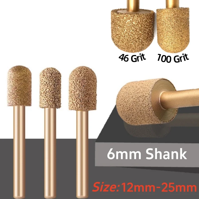 

Алмазное шлифовальное сверло 12-20 мм, хвостовик 6 мм, универсальный вращающийся инструмент, шлифовальное сверло для гравировки, полировки, резьбы по камню, металлу