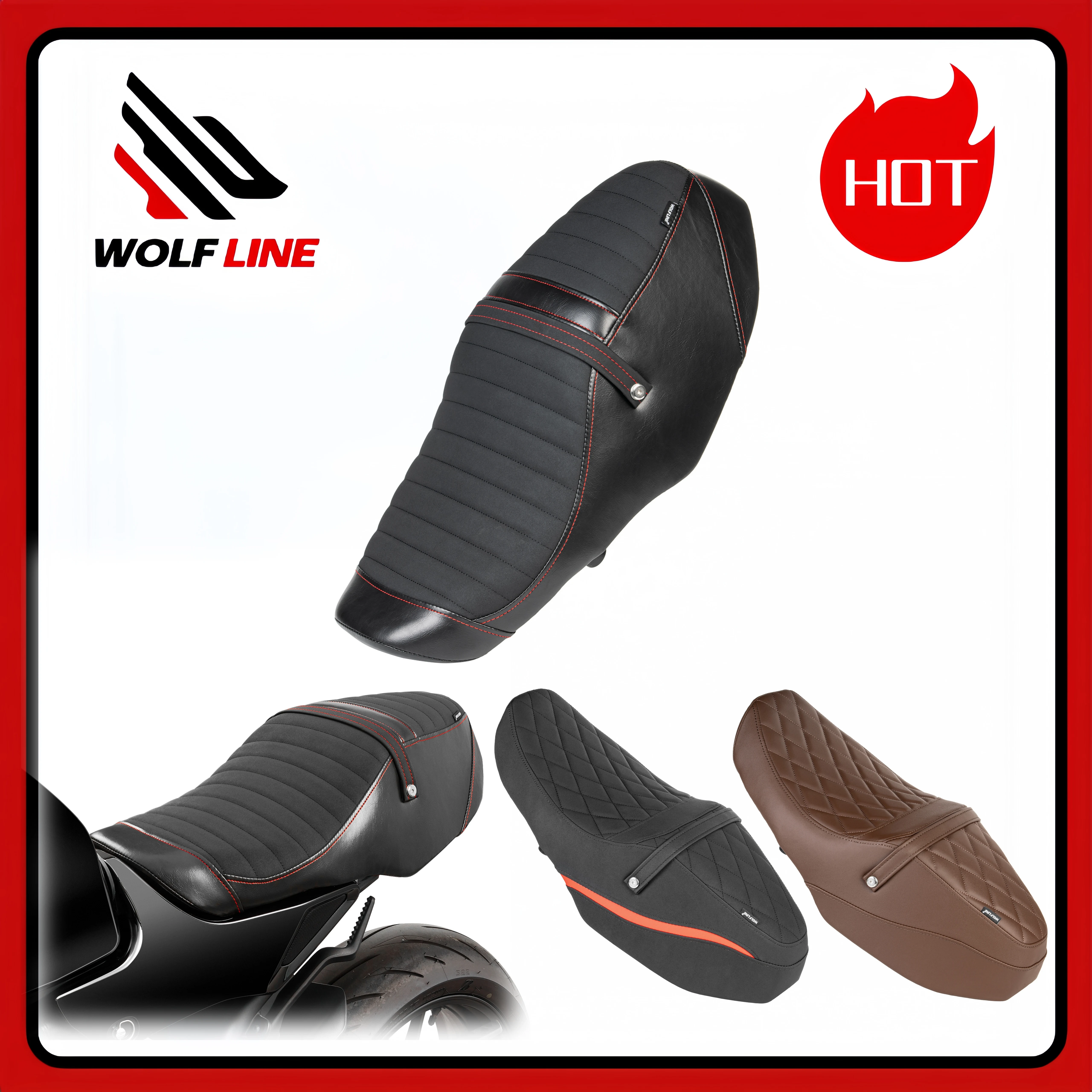 

WOLFLINE One Piece Seat for Yamaha Xsr 900 XSR900 2022 2023 2024 2025 Front & Rear Passenger Seat Cushion Comfort Saddle