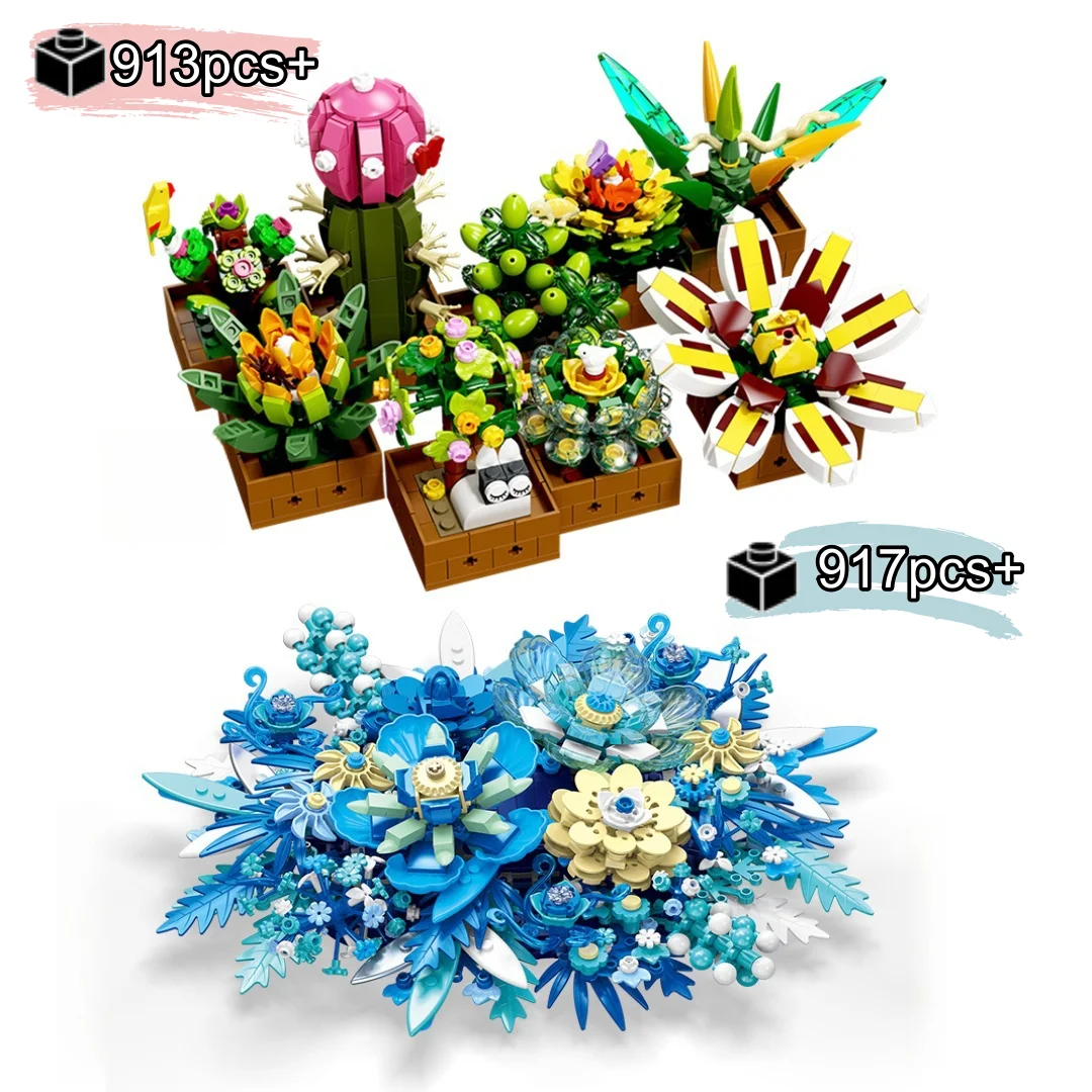 บล็อกดอกไม้สร้างสรรค์สุดโรแมนติก ดอกไม้อมตะ ของตกแต่งผนังบ้าน ของขวัญวันเกิด วันฮาโลวีน วันคริสต์มาส