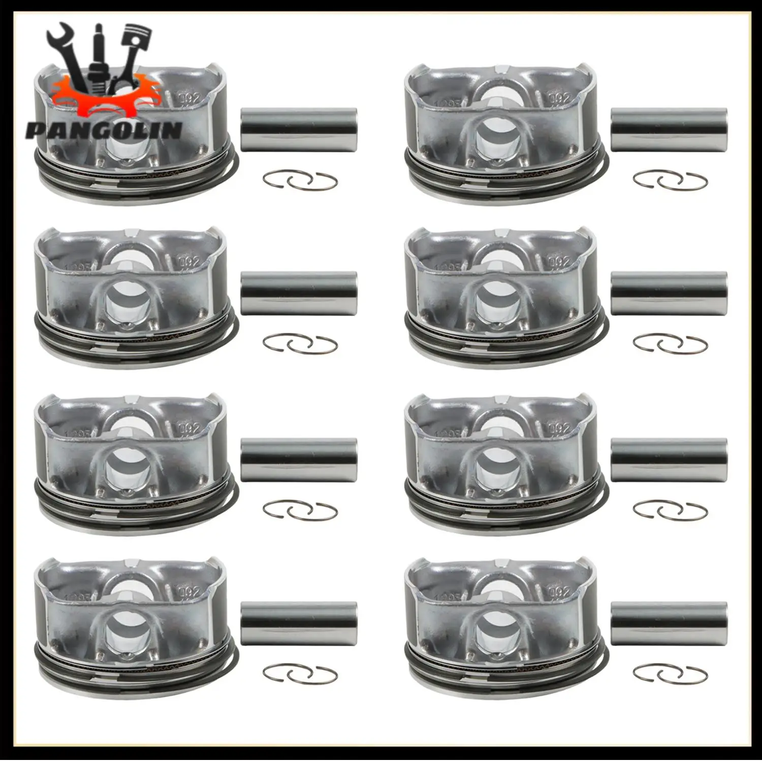 

8Pcs Piston Set w/Rings For Jaguar Land Rover AJ133 5.0 V8 Supercharged Engine Engines Components Pistons Rings Rods Parts