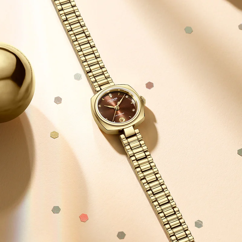 Mige original miyota relógio de quartzo para mulher à prova dwaterproof água marca superior diamante 24kgold luxo relógio pulso aço inoxidável