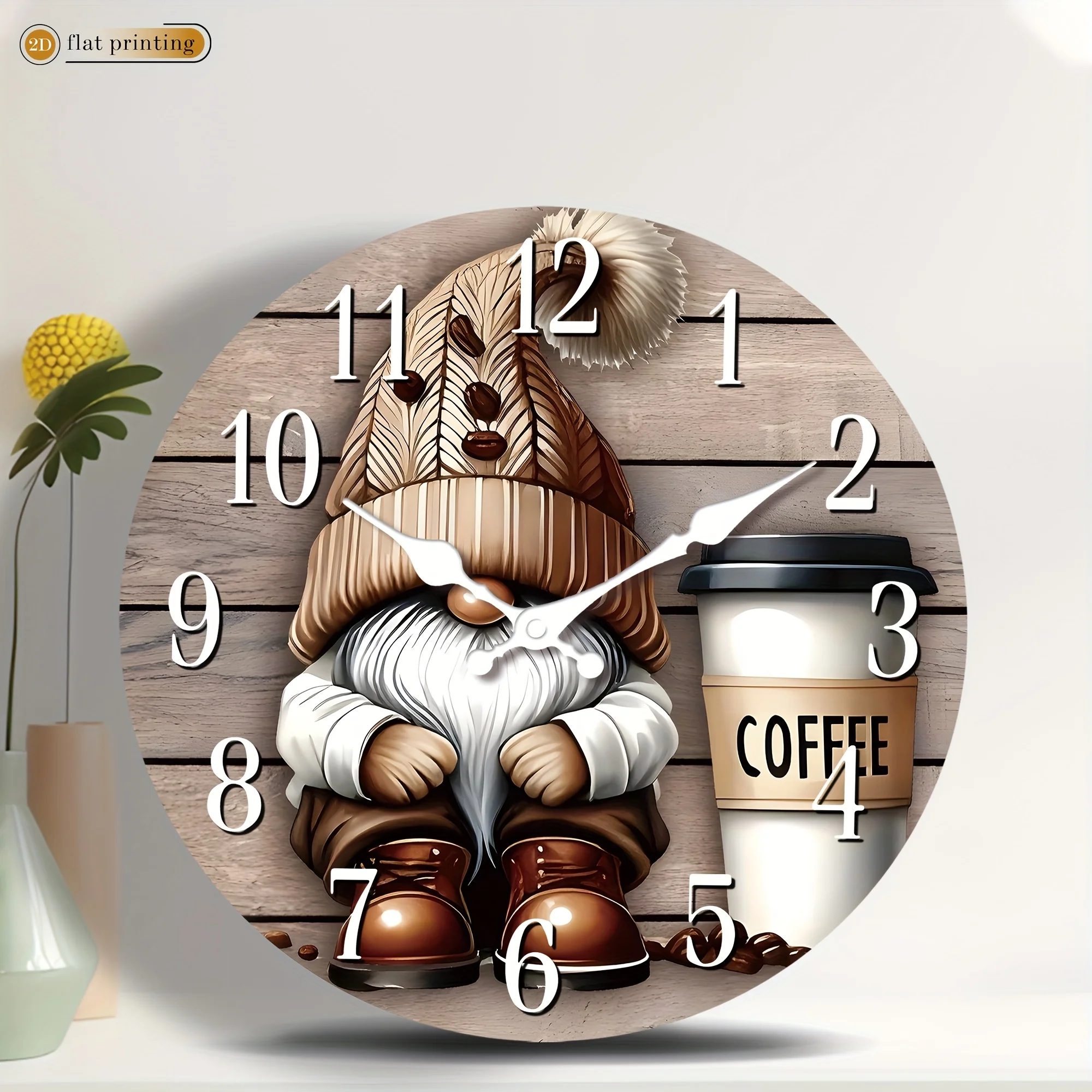 Wooden Silent Wall Clock Modern Retro Style