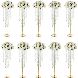 Tall Crystal Flower Stand, Centerpieces, Freight Free Vases, Designed for Living Room Vase, 29.5in, 10 PCs