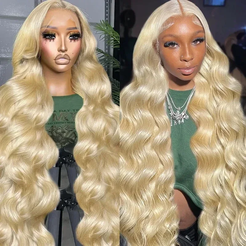 613 Honey Blonde 13x6 HD Transparent Lace Front Human Hair Wigs For Women 30 40 Inch Body Wave 13x4 Lace Frontal Brazilian Wigs