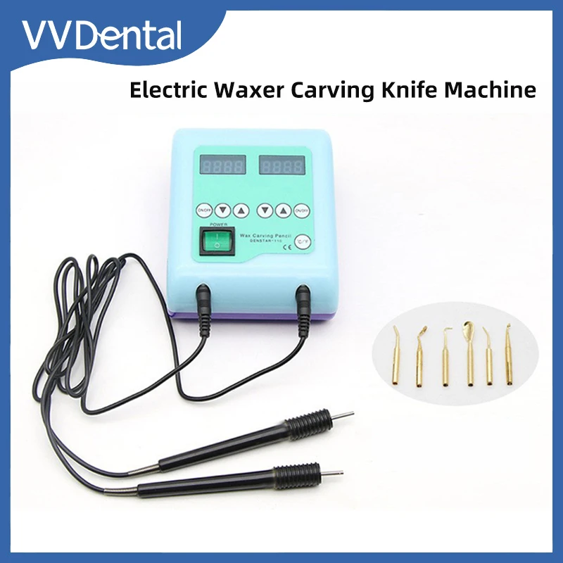 

Dental Electric Waxer Wax Knife Carving Machine Contains Double Carving Pen 6 Wax Tip Adjustable Temperature Heating Dental Lab