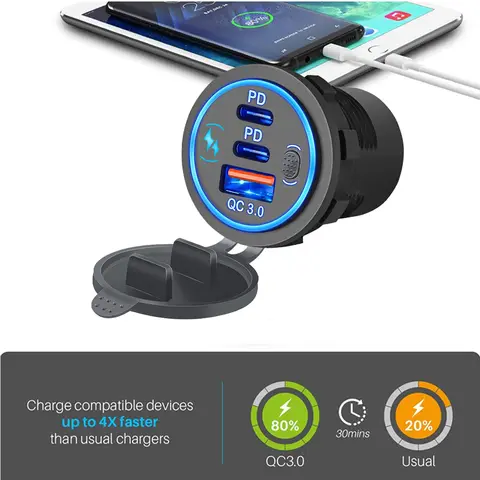 6 best sales usb charger socket - №4