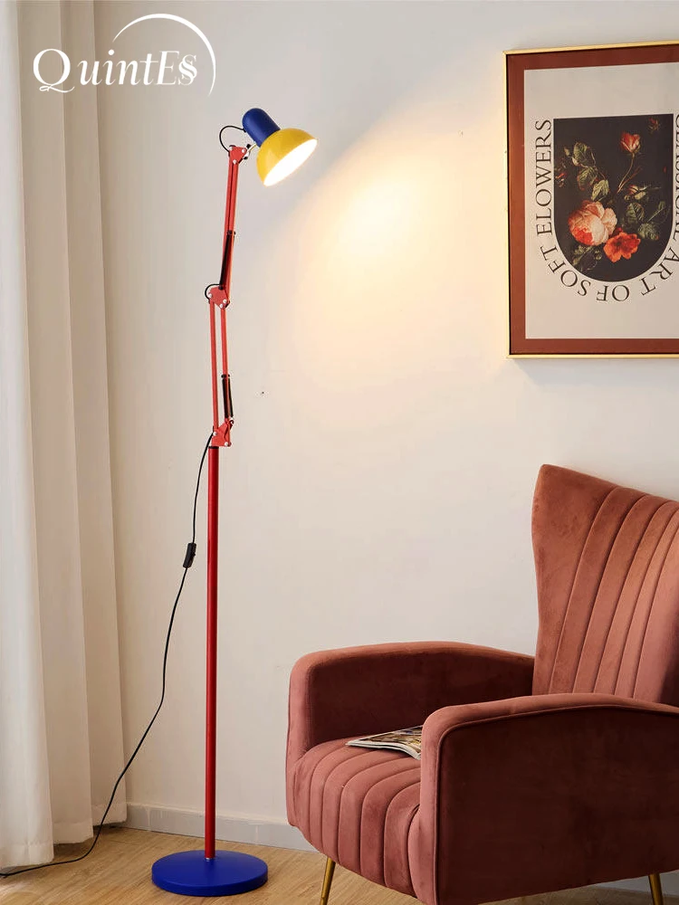 Modern Metal LED Floor Lamp E27 Tricolor Light for Living Room Bedroom Interior Creative Home Decor Telescopic Floor Lamp