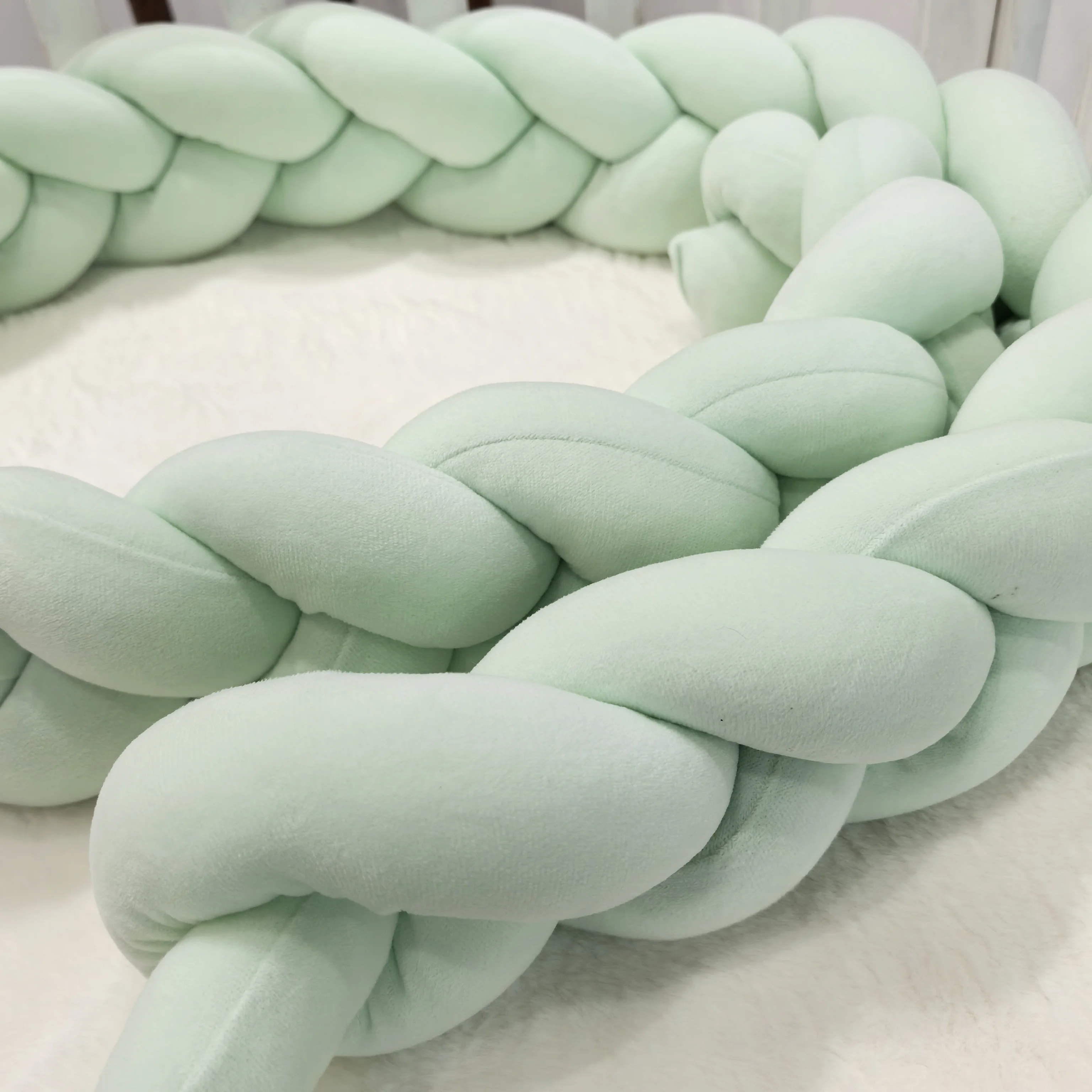 1M/2M/3M/4M Bantal Simpul Kepang Tempat Tidur Bumper Bayi untuk Pelindung Tempat Tidur Bayi Set Tempat Tidur Dekorasi Kamar Tempat Tidur Dekorasi Anak Laki-laki