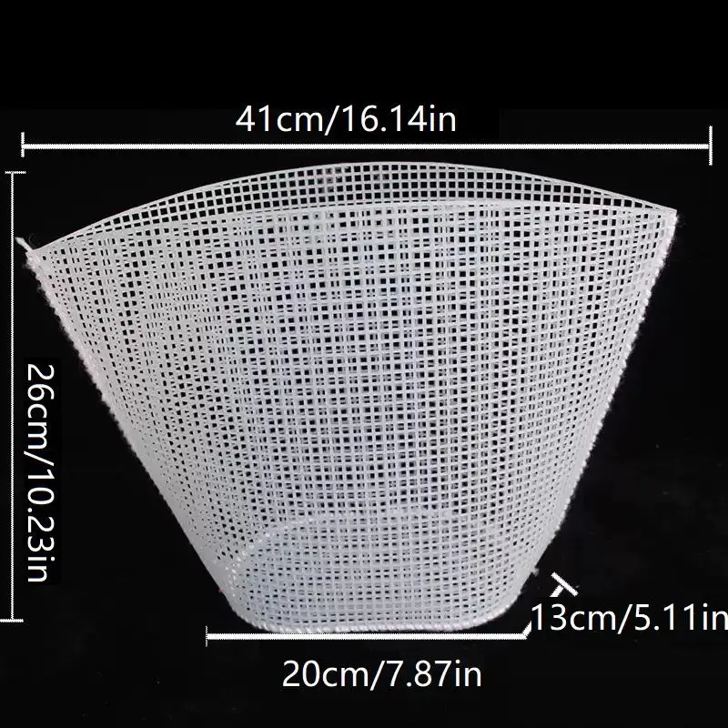 1 Set Schwarzes Netzgewebe aus Kunststoff für Stickerei, Handgewebte Tasche, DIY-Werkzeugset, Geldbörse, DIY-Material für Handarbeitsliebhaber, Handgemachtes Geschenk – Detail 3