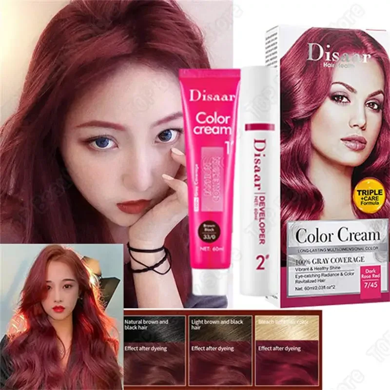 Natural Plant Conditioning Hair Dye Fast Dye Coloring Products Long-Lasting Hair Color Shampoo Colored Fashion Hair Care Cream