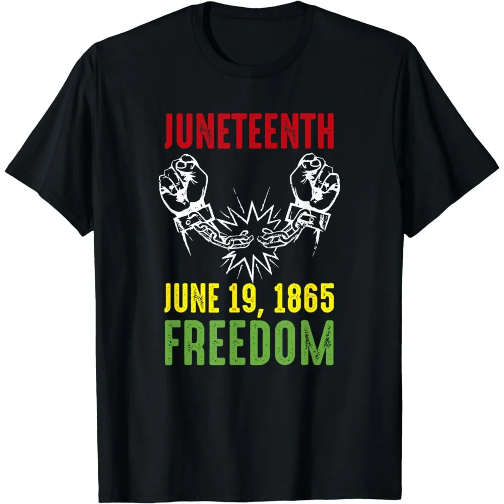 June Festival Freedom Day - June 19 1865 African American T-shirt Black Freedom Day Pride Patterned Clothing Cotton Men Top