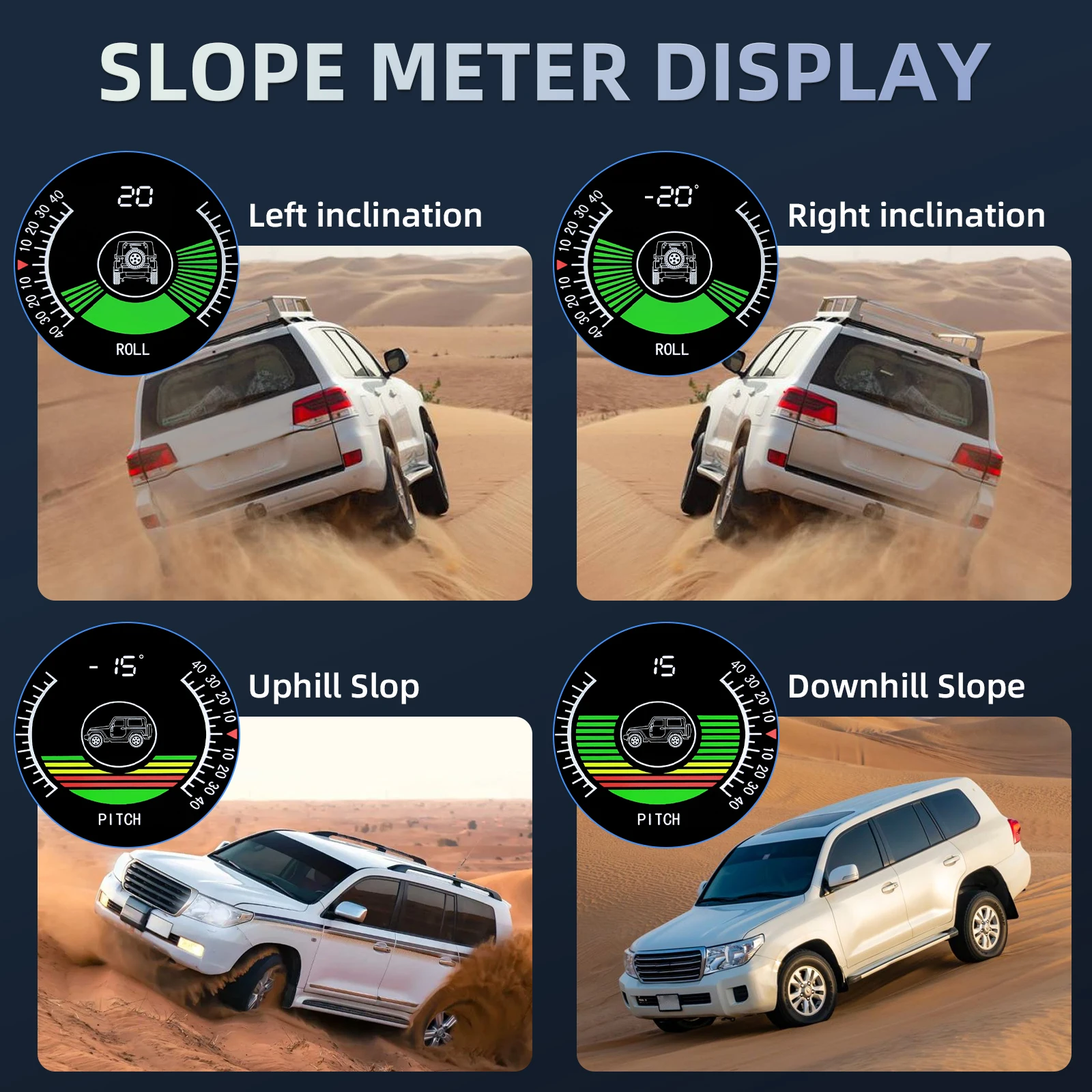 M60 / M50 Head-Up-Display Geschwindigkeits- und Neigungsmesser Digitaler GPS-Neigungsmesser Auto HUD-Kompass Geschwindigkeitswarnung 4x4 Offroad-Zubehör – Detail 24