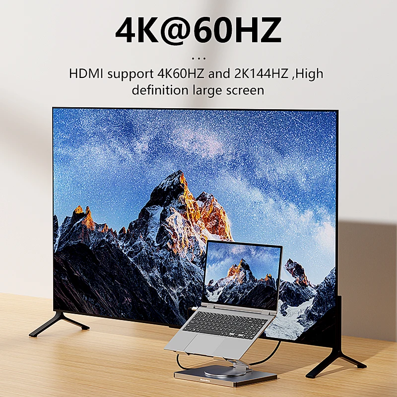 الألومنيوم 10 في 1 USB C محول محطة إرساء حامل الكمبيوتر المحمول USB 3.0 نوع C Hub مع 4K 60 هرتز HDTV جيجابت Lan 100 واط PD #5