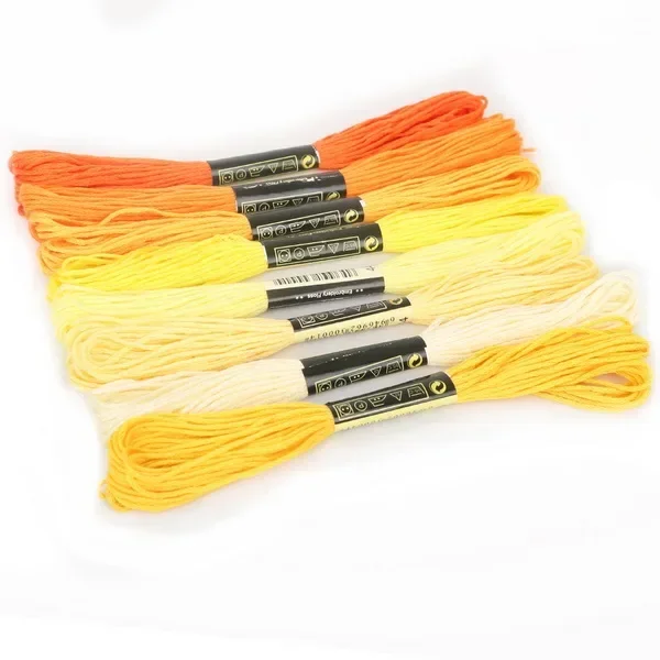 8lot 7.5m Silk Line Cotton Cross Stitch Thread Sewing Kit