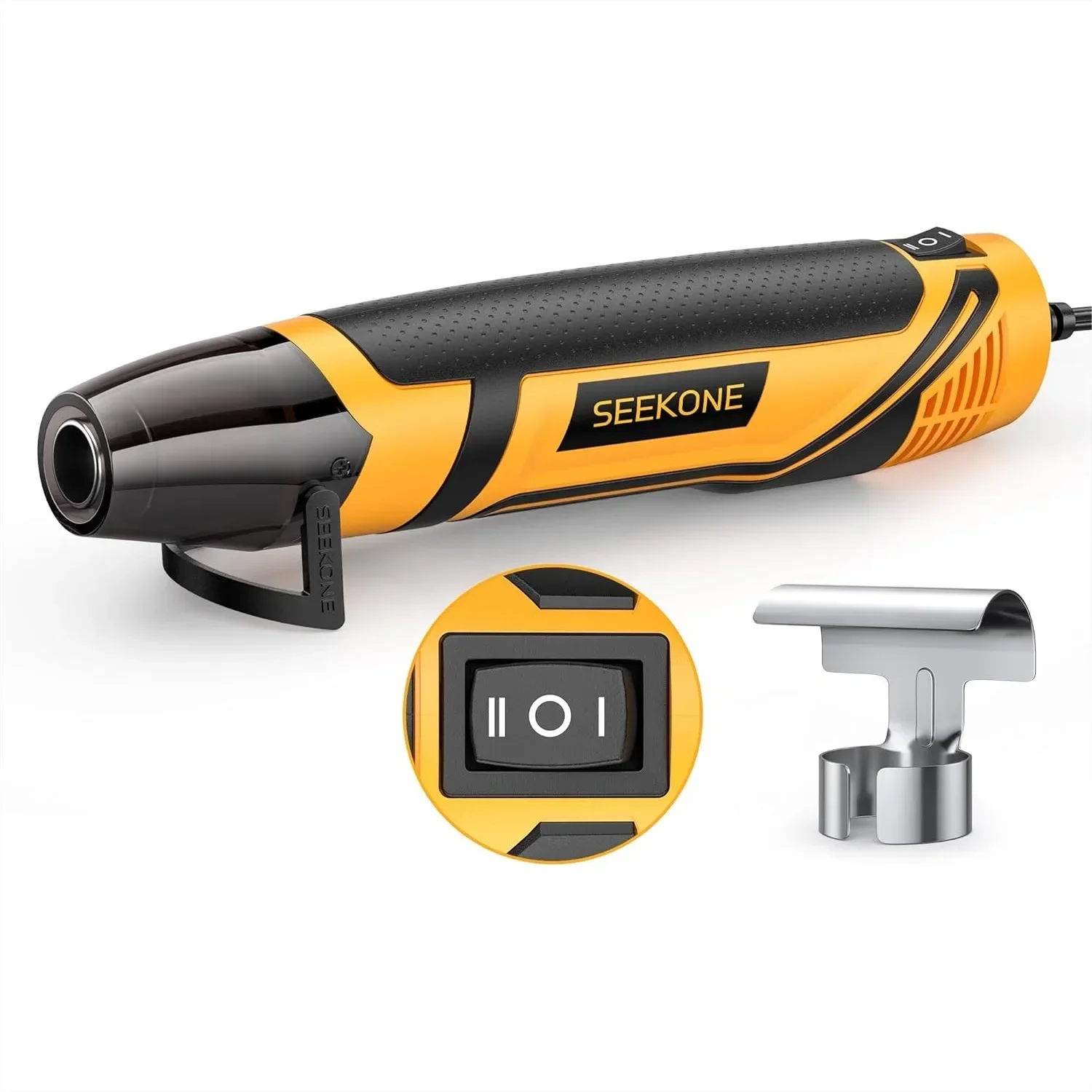 

Mini Heat Gun 350W Dual Temperature 500°F 842°F Fast Heating Hot Air Tool with Reflector Nozzle and 4.9Ft Cable Overload Protection for Crafting Vinyl Wrap Shrink Tubing
