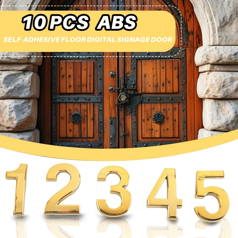 AAAC-3D цифровая табличка на дверь, знак ящика дома, ворота, цифры 0–9 ABS, номерная бирка, наклейка для дома, отеля, адресная дверная этикетка