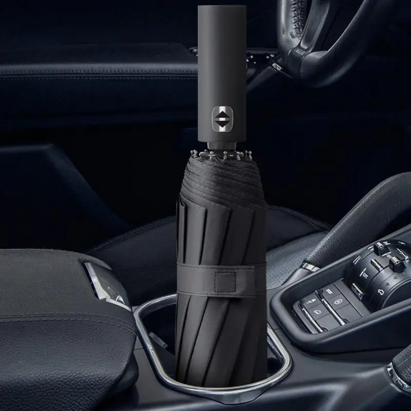 1PC Automatic Black Glue Folding Rain Umbrella Reinforcement And Thickening For Sun And Rain Protection Umbrella