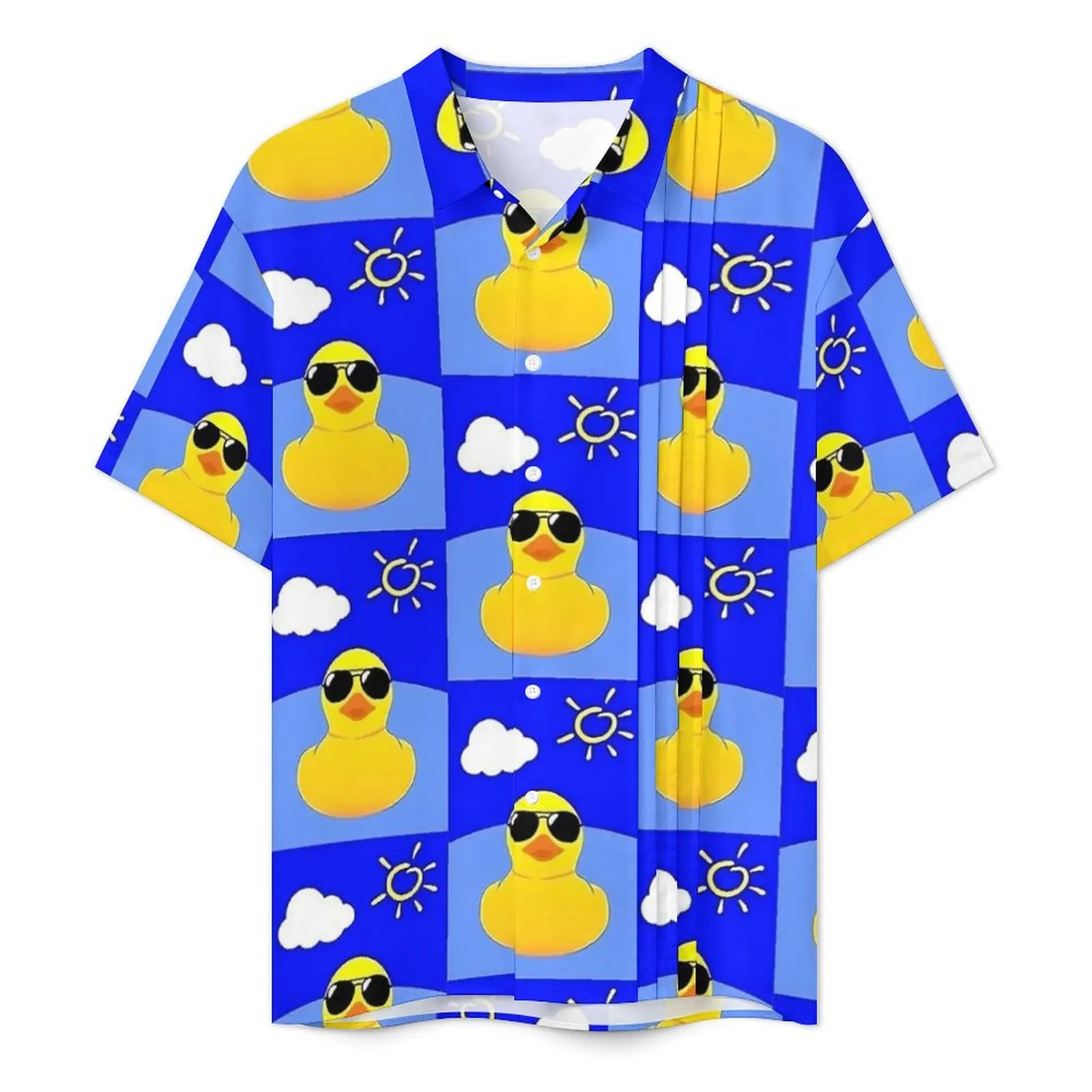 Rubber DucksX Vacation Shirt Man Funny Animal Elegant Casual Shirts Hawaiian Short Sleeve Comfortable Design Plus Size Blouses