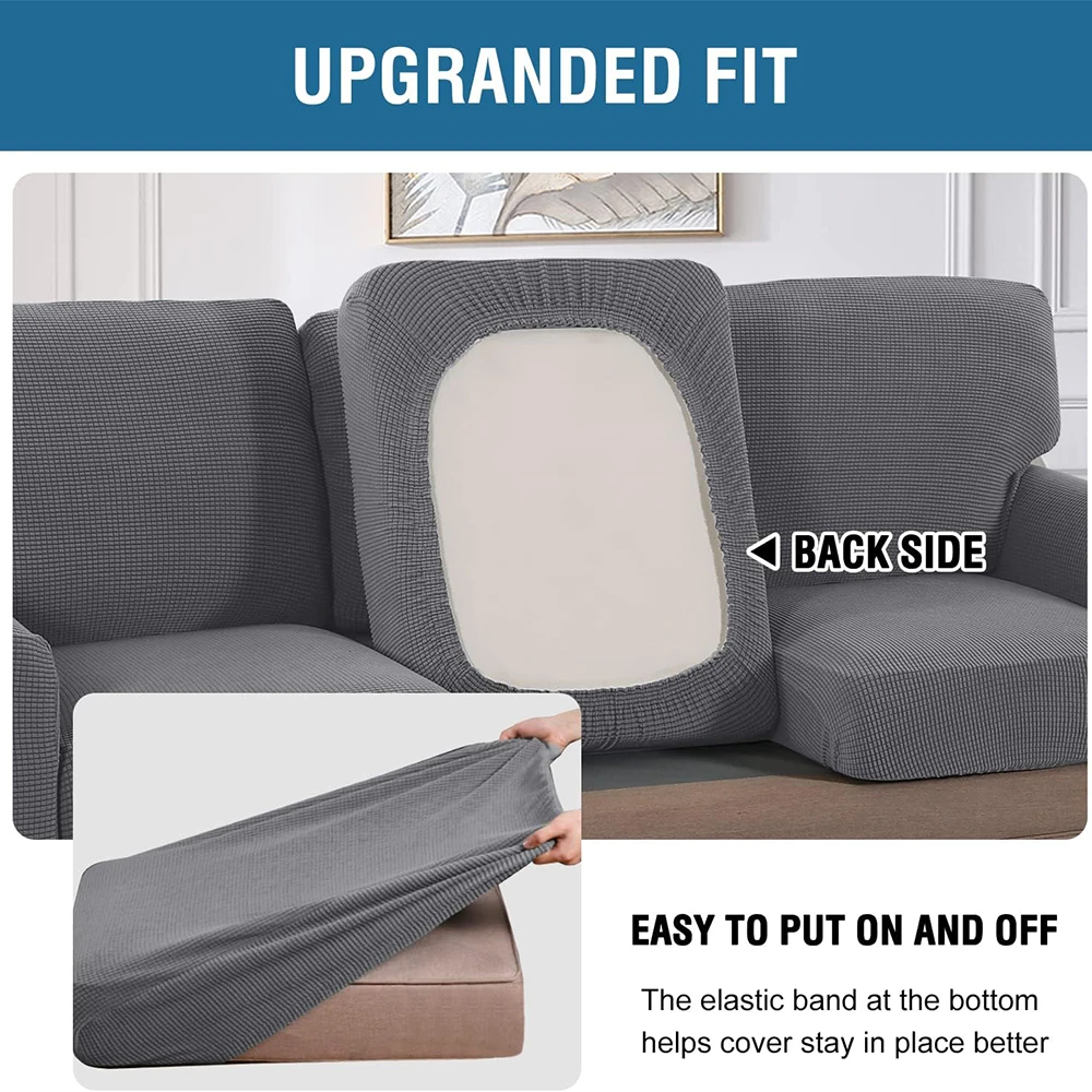 New Trend Multi-Pieces Sofa Seat Covers Stretch Couch Covers Replacement Form Fitted Seats and Back Cushions Covers Protector