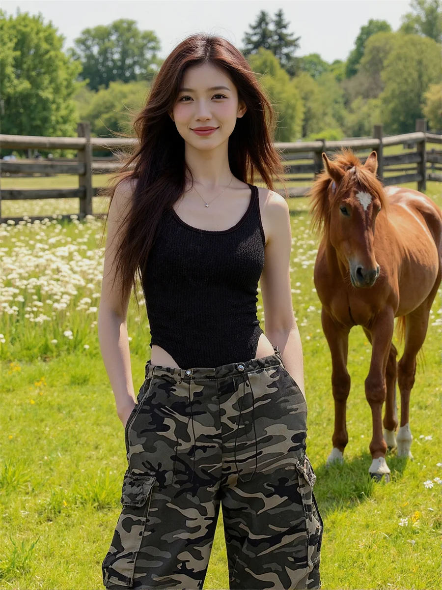 

Женские брюки-карго, трендовые, с широкими штанинами и вырезами, женские дизайны с отверстиями, модные эффектные, острые, современные, современные