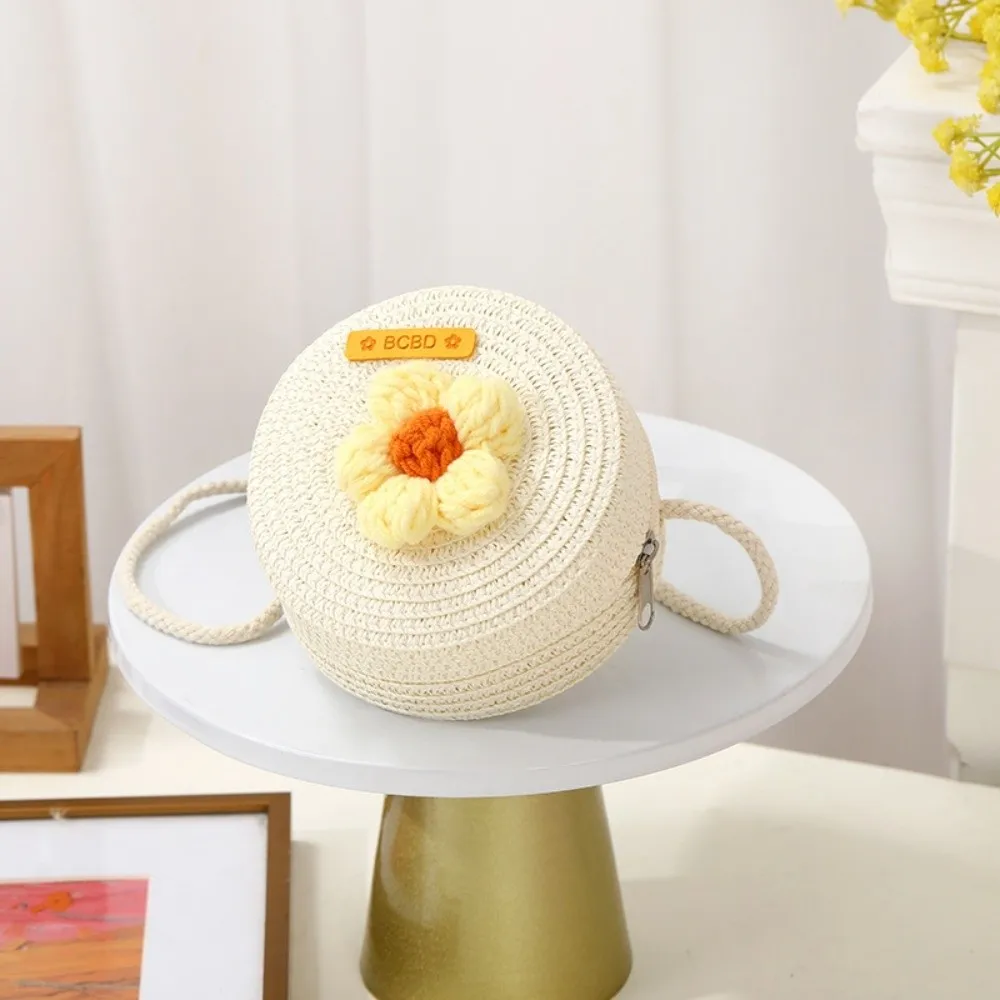 

Модная детская соломенная сумка ручной работы в форме цветка, тканая сумка через плечо, сумка для детей, девочек