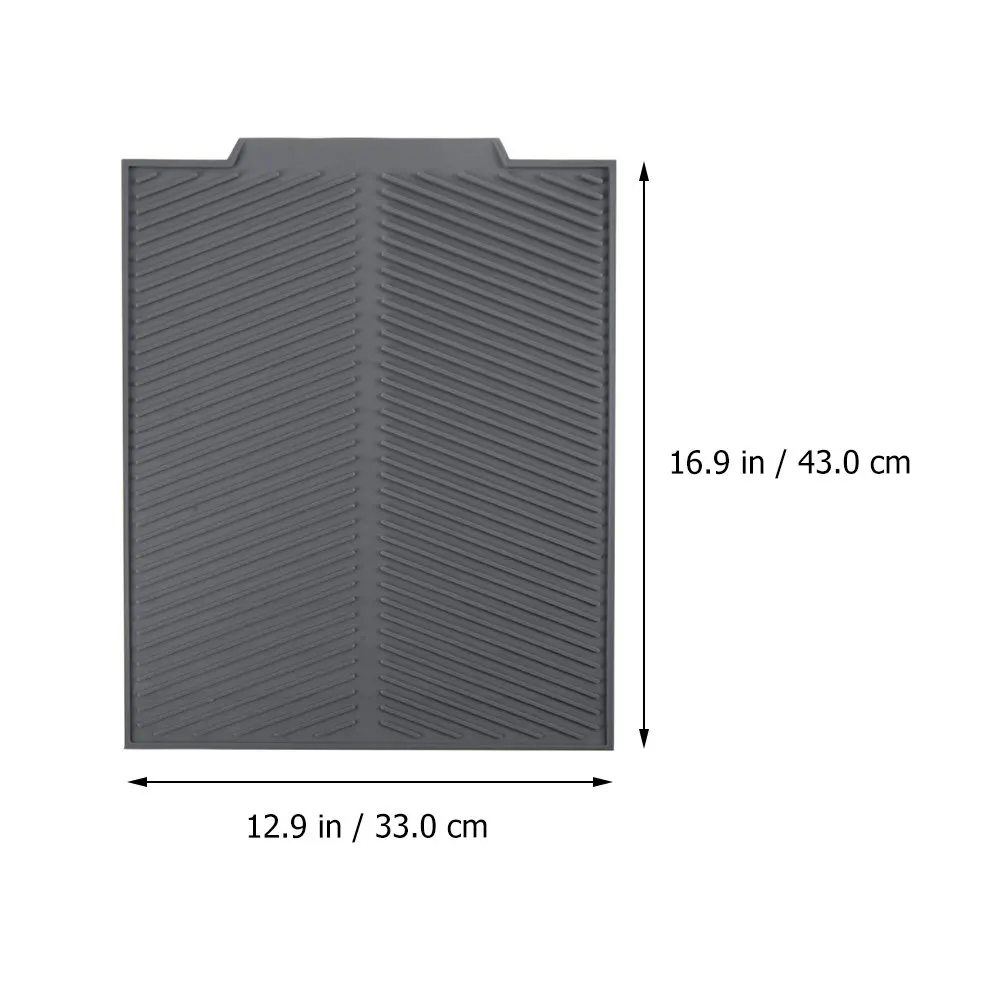 Silicone Dish Drying Mat Large Non-Slip Ventilated Heat Resistant Kitchen Mat Draining Tray for Plates Forks Utensils