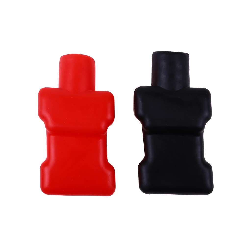 Auto Battery Terminal Cover Set Wear resistant 2Pcs Accessories Rubber Dustproof Heat insulation Replacement Practical Reliable