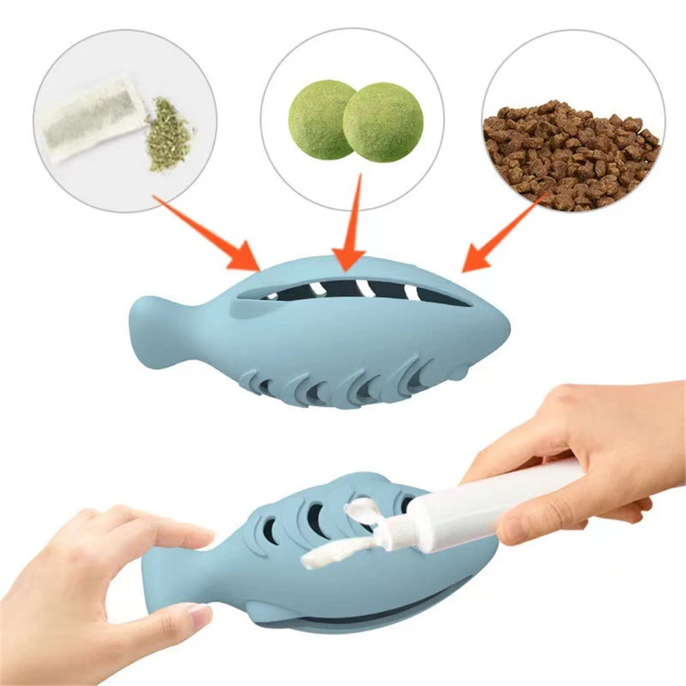 Self-beating Stick High Quality Self-entertainment Ease Of Use Cat Joy Supply Durable Silicone Fish Toys Interactive Feline Toys