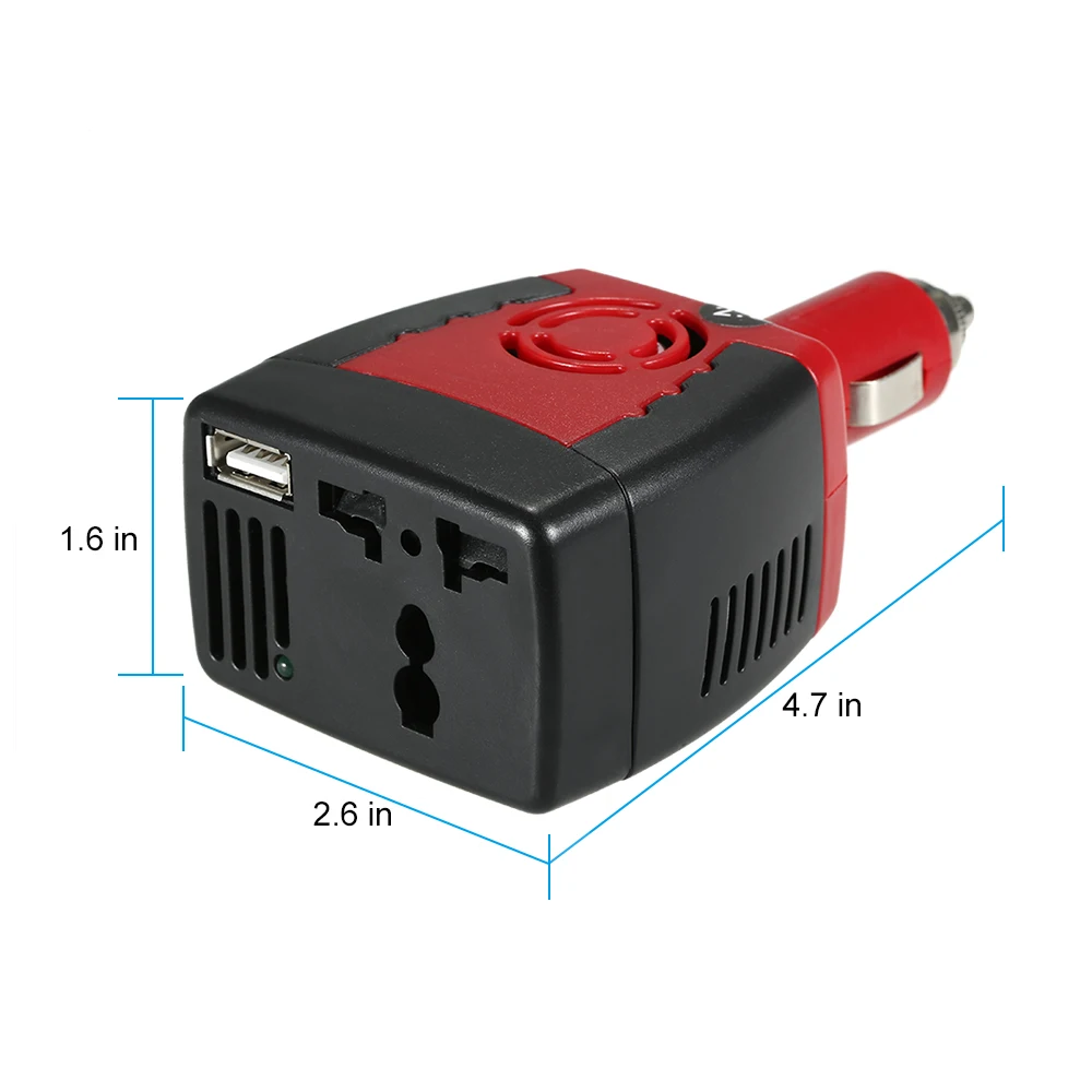 150W DC 12V to AC 220V Inverter Auto Voltage Converter Car Power Inverter Adapter with Cigarette Lighter