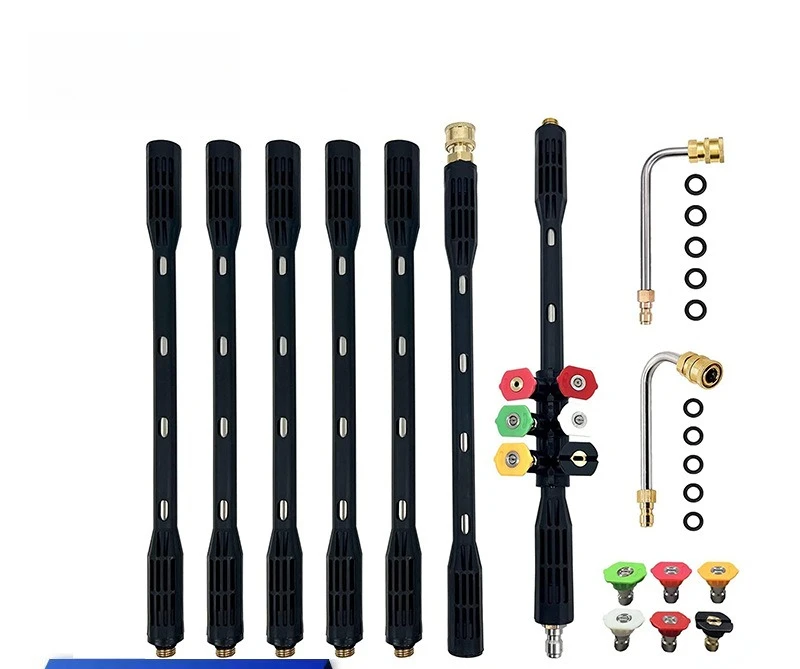 roof cleaning, high pressure water gun extension rod 9-piece set, a total of 90 inches 1/4 quick plug connector