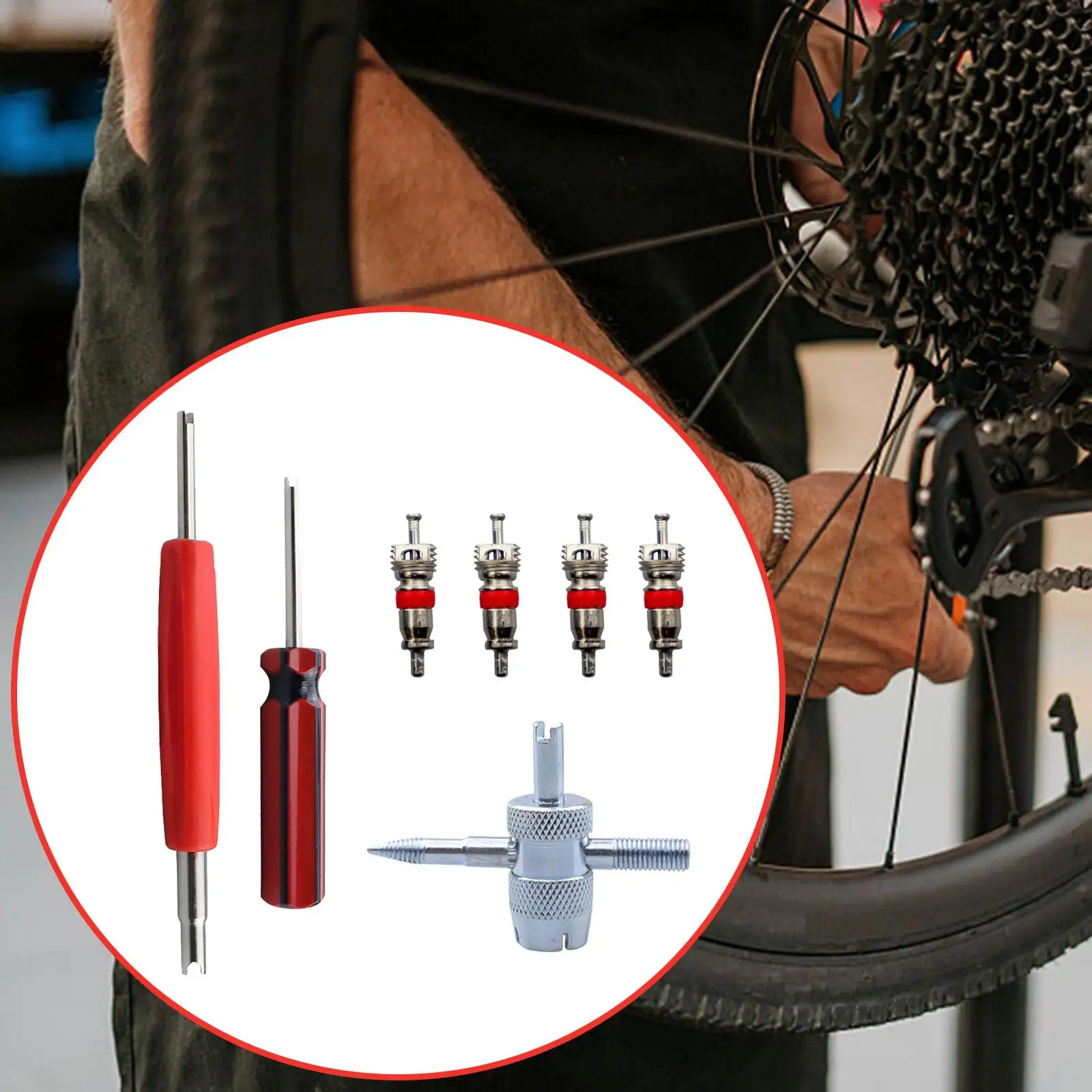 

7x инструменты для снятия штока клапана, ремонт клапана шины для велосипеда, грузовика, мотоцикла