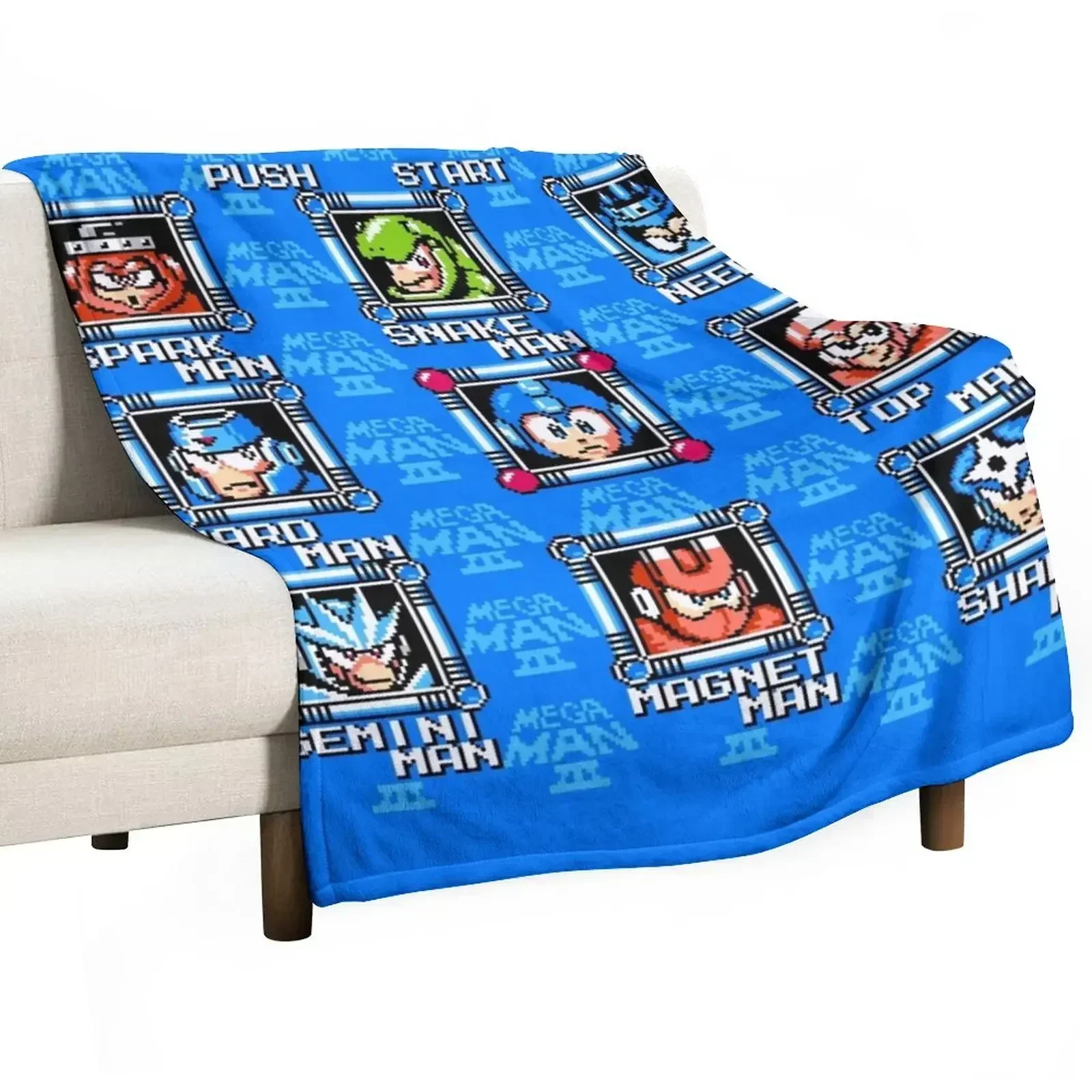 Megaman 3 stage select Throw Blanket Sofa Throw Bed covers Plush Tourist Blankets