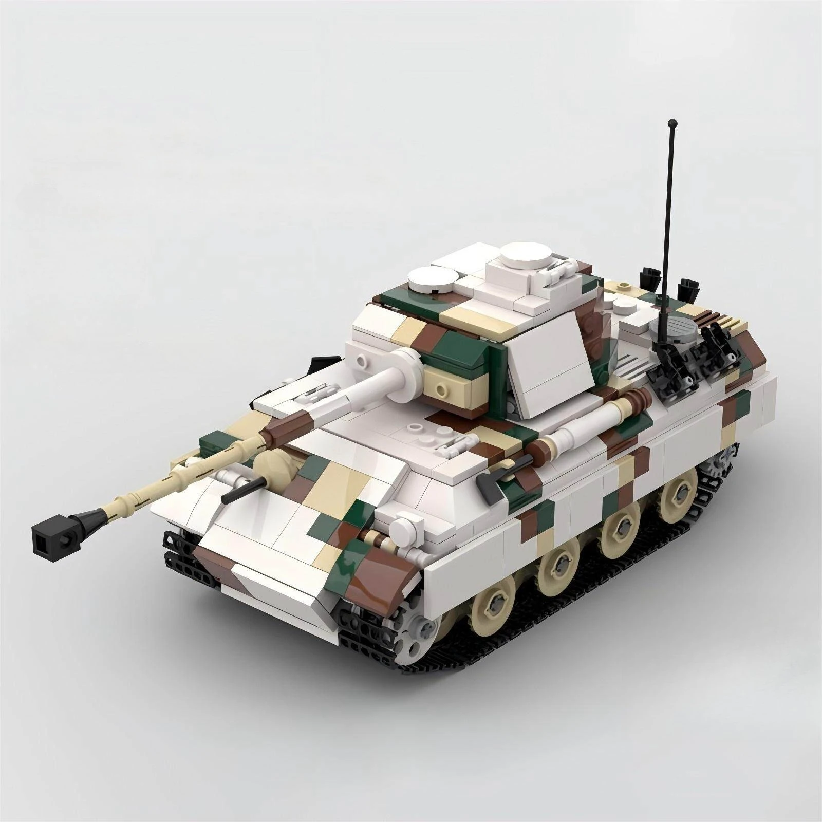 MOC Militär-Kriegsserie Angriffspanzer Baustein-Set Schwarzer Panther Panzermodell Kinder-Bausatz Spielzeug Erwachsenen-Jungen Geburtstagsgeschenke – Detail 11
