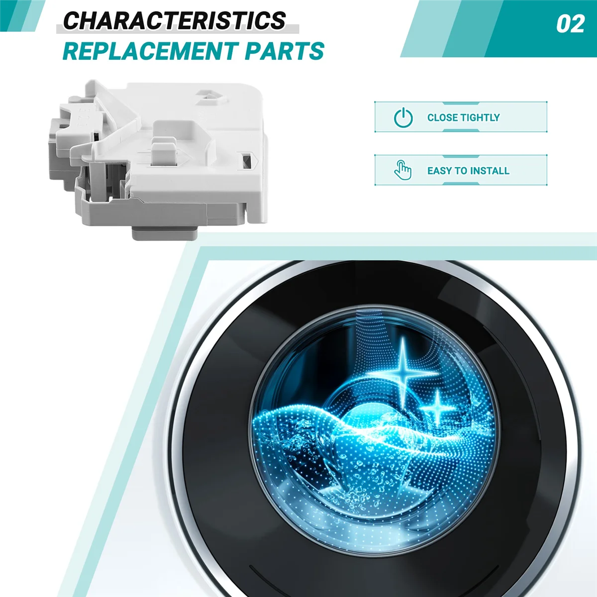 For Siemens Drum Washing Machine Door Lock Door Switch Accessories WS10M368TI/WM10S36 Replacement Parts