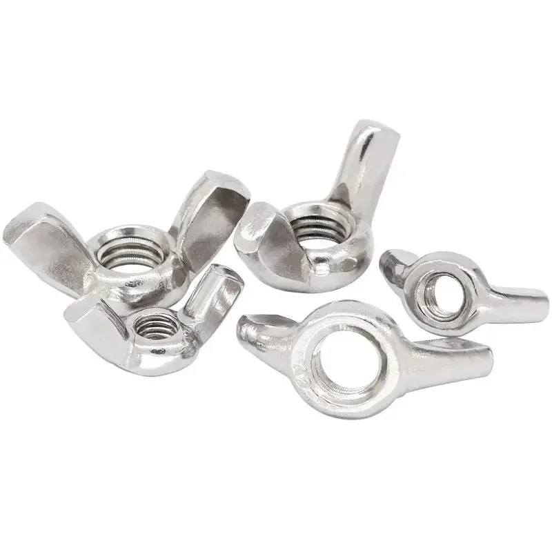 20/30/50/100 pcs M3 M4 M5 M6 M8 M10 M12 Wing Nuts 304 Stainless Steel Galvanized Wing Nuts Galvanized Hand-Tightened Nuts 3