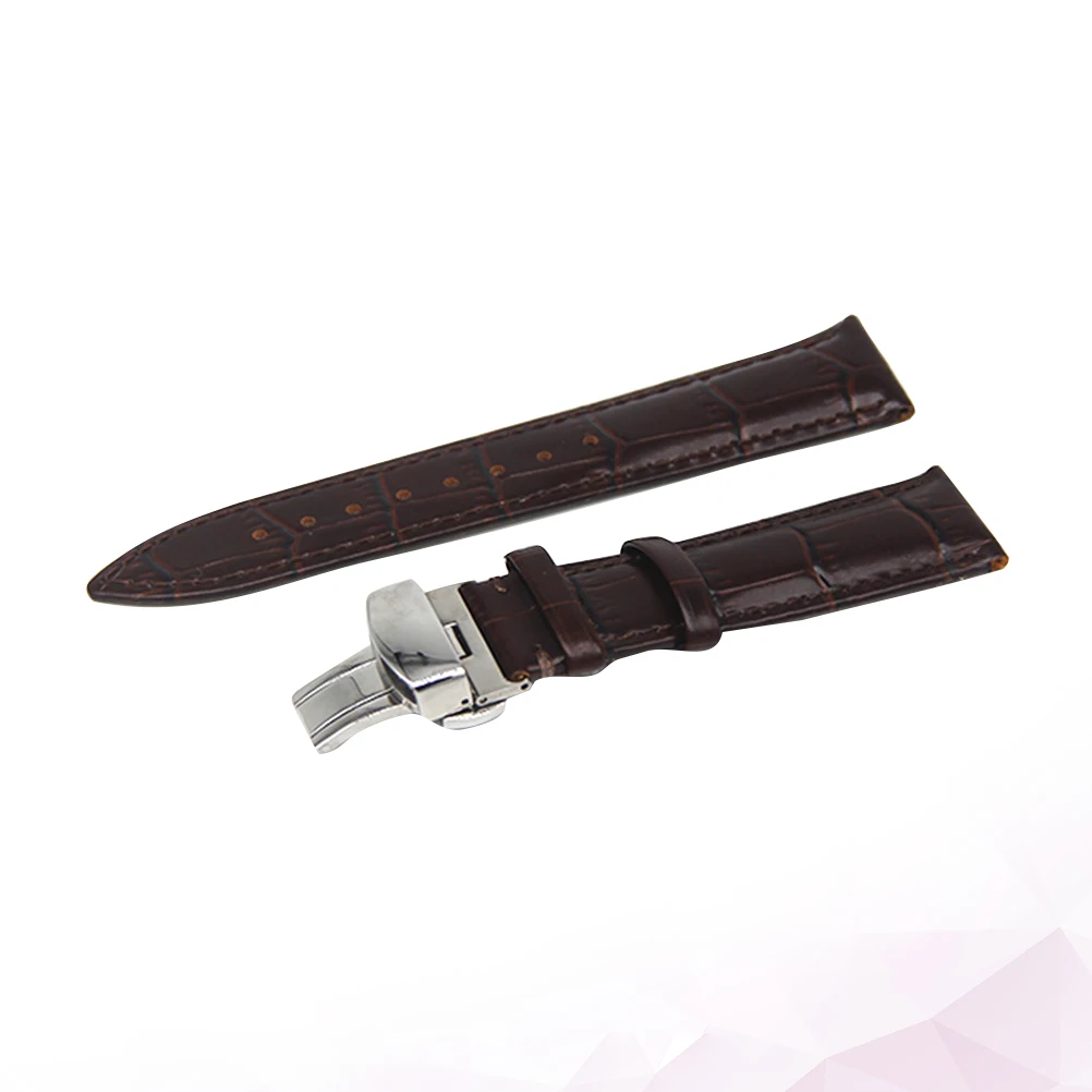 

Premium Watch Band 18Mm Dark Brown Durable Ergonomic Metal Clasp Replacement Strap For Wristwatch Stylish