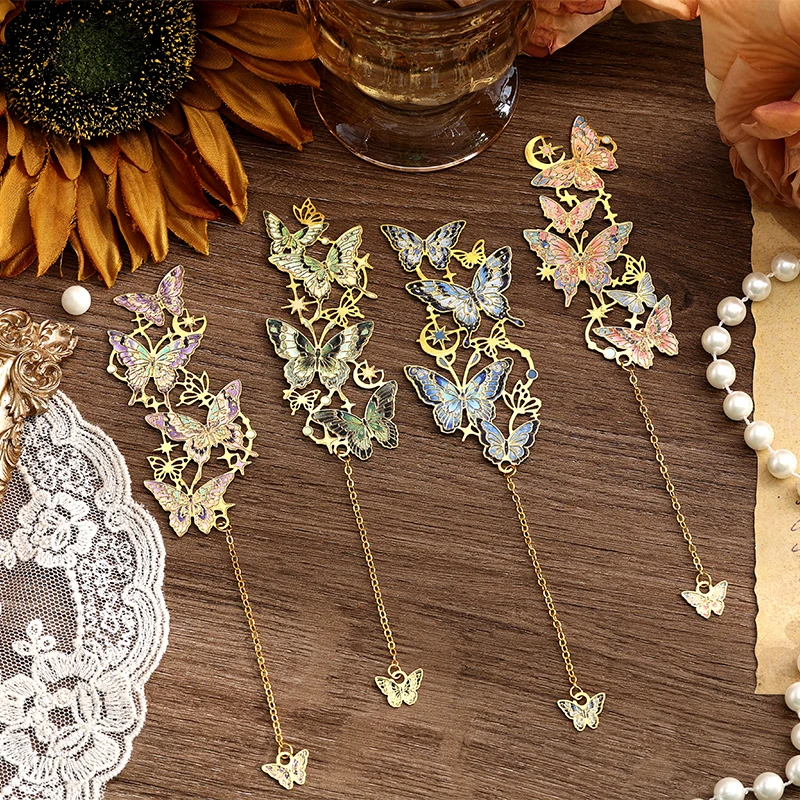 Stern Schmetterling Gruppe Retro Hohl Metall Lesezeichen Student Lesen Mark Clip Lesen Enthusiasten Büro Planer Schreibwaren