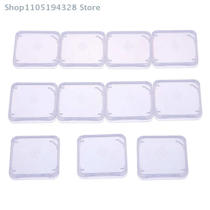 10pcs 5x4x1cm Portable Lightweight Clear Memory Card Case Box Protective Case for SD SDHC MMC XD CF Card