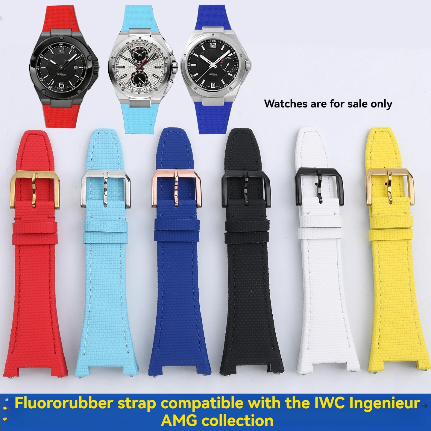 

Fluororubber Watch Strap Replacement for IWC Engineer IW500501 IW378505 Men Watch Band Accessories