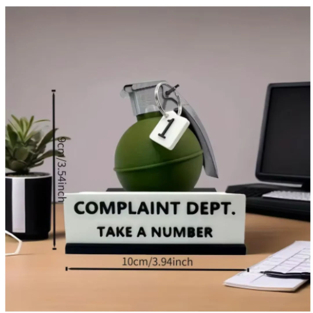 1PC Interesting Grenade Complaint Department Desk Logo Decoration Interesting 