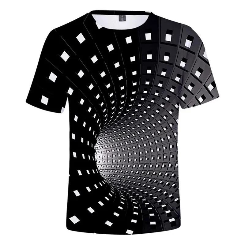 Summer New Men's Clothing Fashionable and Personalized 3D Print Pattern Spiral Color T-shirt Plus Size Casual and Comfortable - view 3