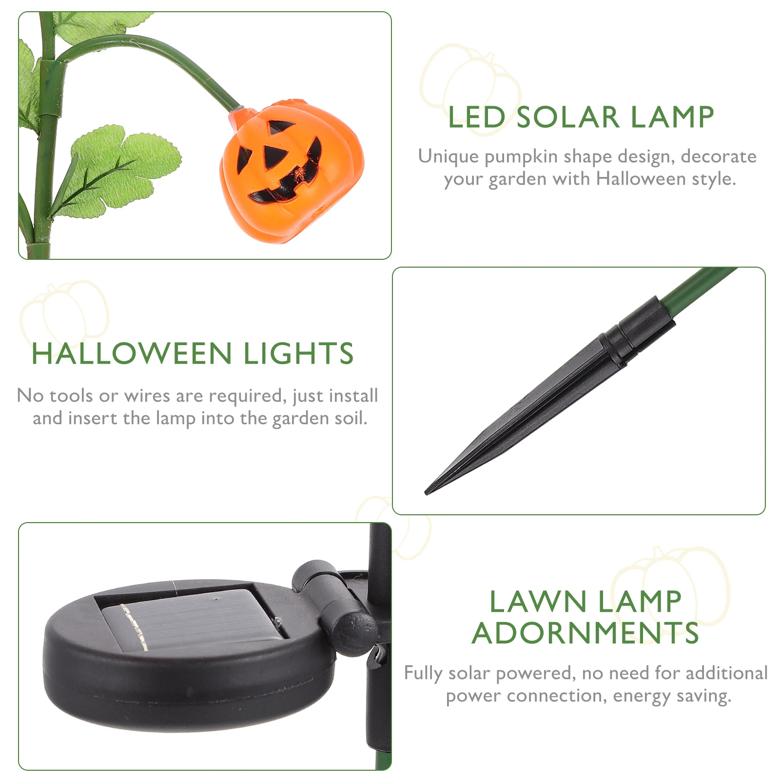 

1pc Pumpkin Shape Led Solar Lamp Halloween Garden Light Lawn Decoration Outdoor Festival Solar Light Adornments Orange