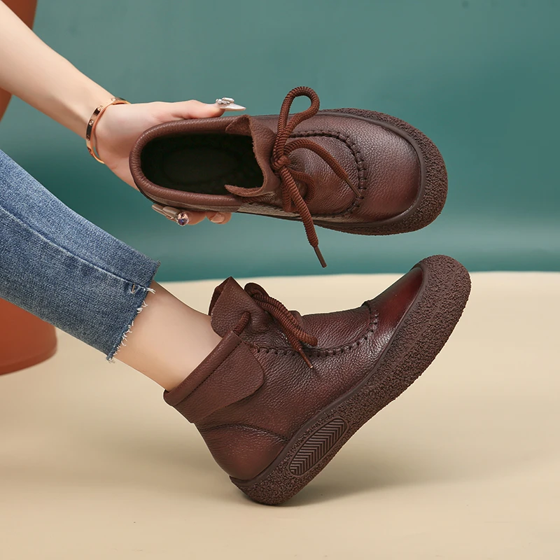 

Large-size Thick Bottom Strap Round Head Waterproof Platform Fashion All-match Comfortable Non-slip Breathable Women's Boots