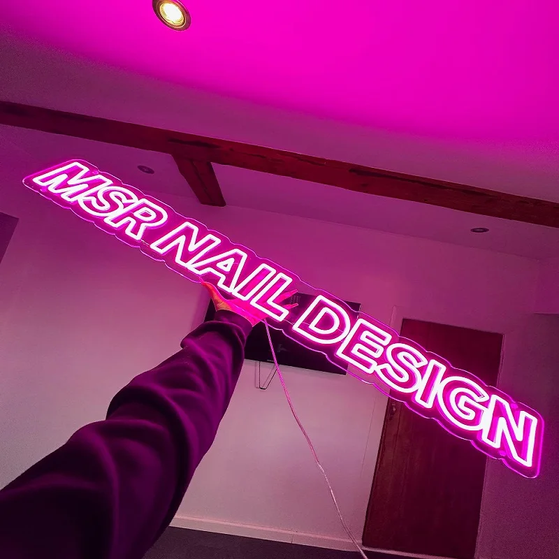 Personalized Neon LED Light Sign Custom Neon Signs Logo Business for Shop Bar Nails Beauty Business Wall Decor