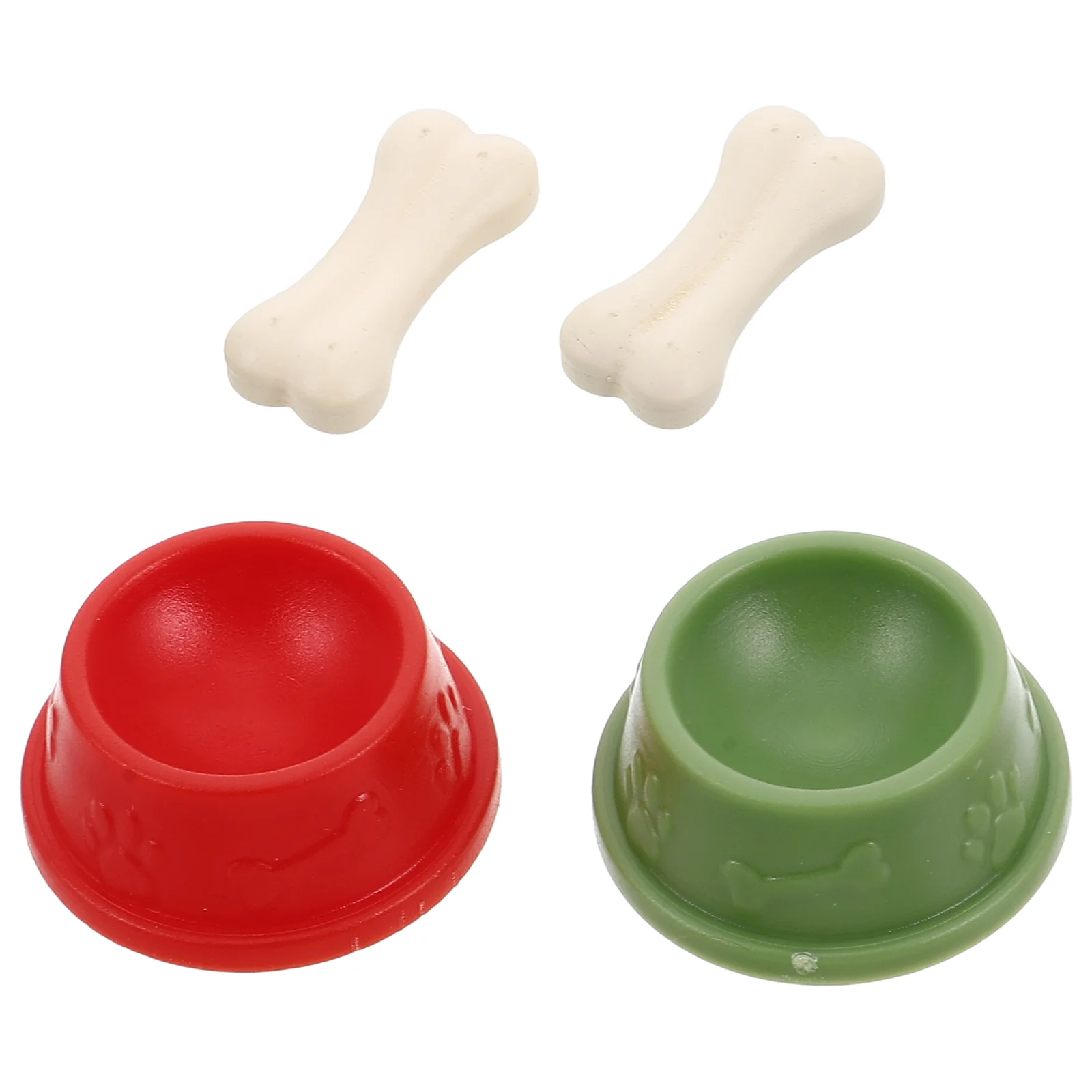 Ensemble de petites bols en plastique pour chien, 2 pièces, figurines d'animaux miniatures, jouets pour enfants