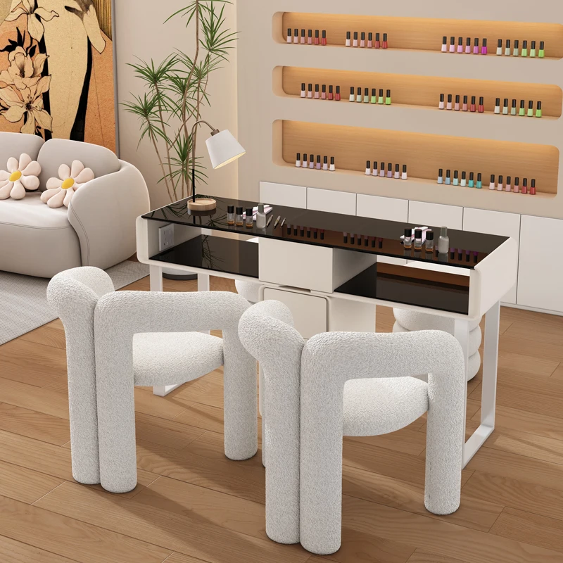 French Luxury Nail Table Professional Multifunctional Simple With Storage Nail Table Glam Modern Table De Manucure Furniture