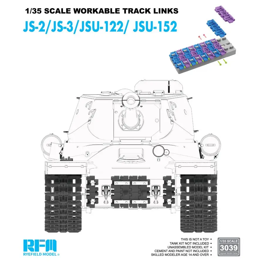 RYE FIELD RM3039 1/35 Scale Workable Track Links for JS-2/JS-3/JSU-122/JSU-152