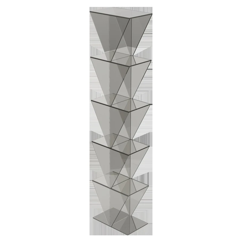 

Light luxury bay window bookcase household living room acrylic storage cabinet bedroom shelf book