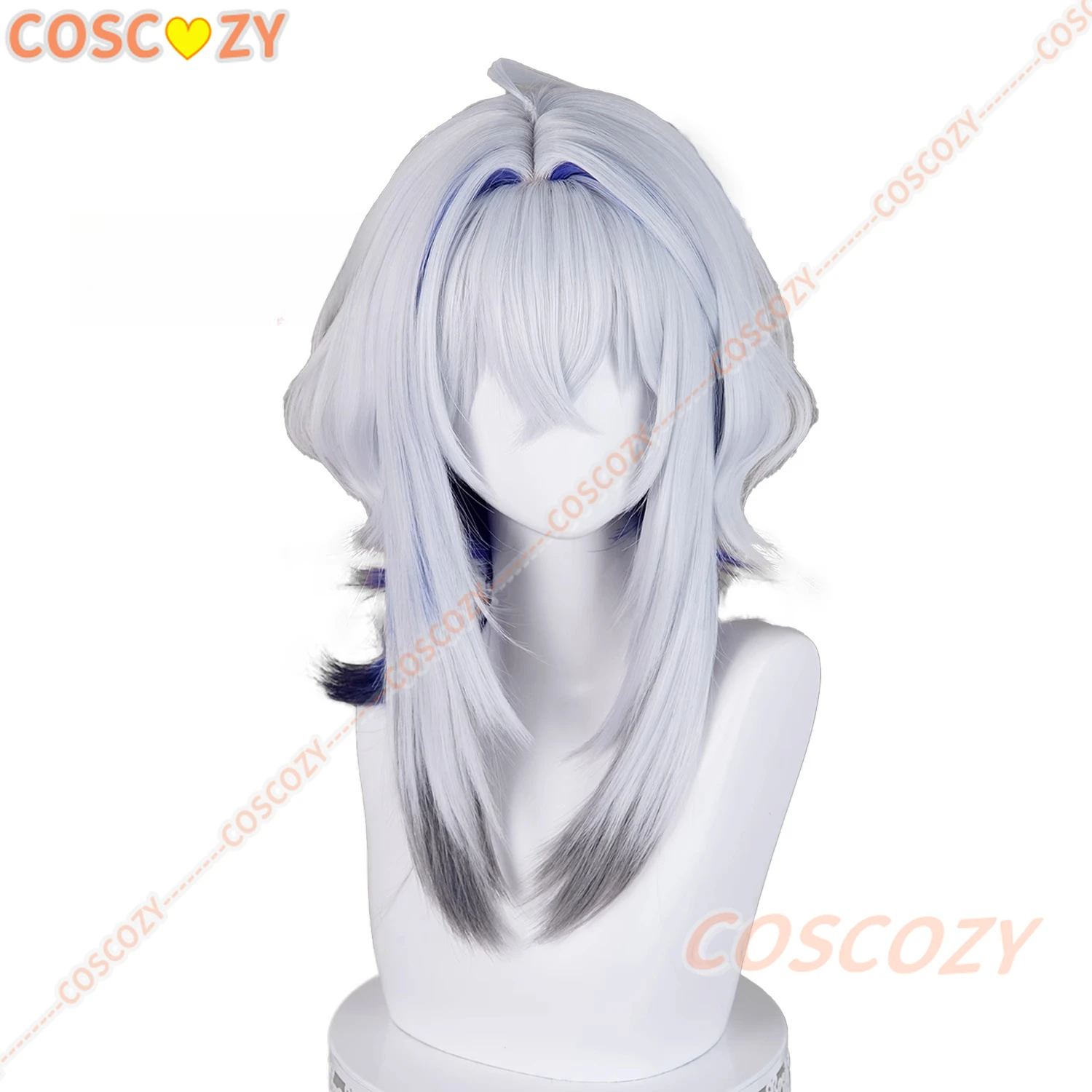 วิกผมคอสเพลย์วูเธอริงเวฟส์ กาลเบรนาสีฟ้าผมยาวประบ่าเส้นใยทนความร้อนผมคาร์นิวัลปาร์ตี้ฮาโลวีนวิกผม